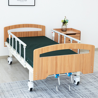 Διευθετήσιμο χειρωνακτικό νοσοκομειακού κρεβατιού πίσω αύξησης νοσοκομείων ύφους κεφάλι κρεβατιών κρεβατιών ξύλινο με τις ράγες